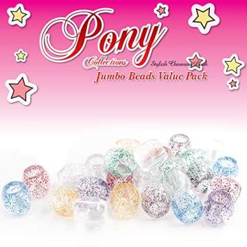 126-Piece Gold Bead Jewelry Making Kit – DIY Hair Braiding, Bracelets & Crafts – Festive Galactic Gold Pony Beads