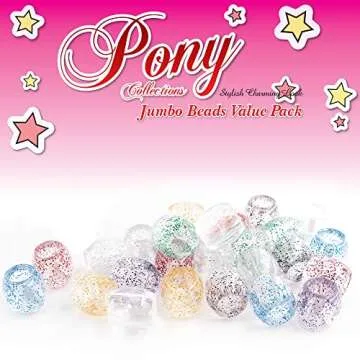 126-Piece Gold Bead Jewelry Making Kit – DIY Hair Braiding, Bracelets & Crafts – Festive Galactic Gold Pony Beads