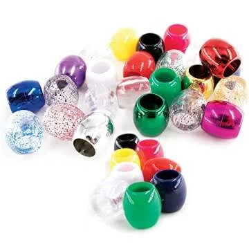 126-Piece Gold Bead Jewelry Making Kit – DIY Hair Braiding, Bracelets & Crafts – Festive Galactic Gold Pony Beads