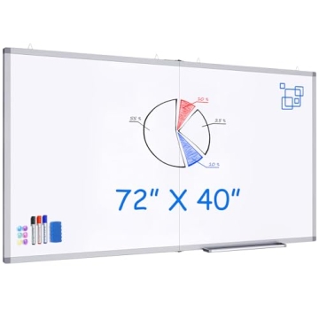 Maxtek 72x40 Large Magnetic Whiteboard - Organizer & Collaboration Tool