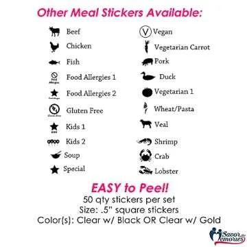 Savor The Memories Gluten Free Meal Stickers for Place Cards (Clear with Gold Icon)
