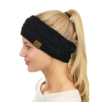 C.C Soft Warm Cable Knit Fuzzy Ear Warmer Headband