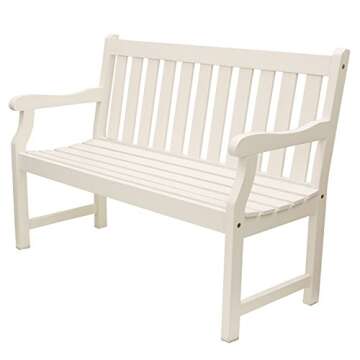 Décor Therapy Outdoor Bench - Comfort for Two in White