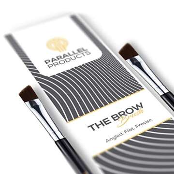 Parallel Products - The BROW Brush - (2 Pack) Premium Angled Eyebrow Brush for Powder, Henna, Cream,...