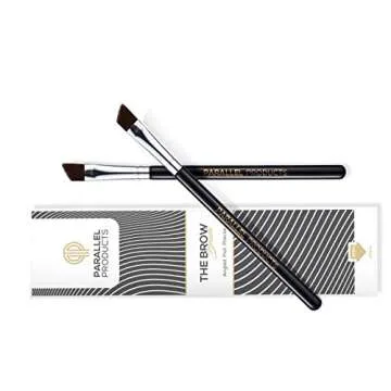 Parallel Products - The BROW Brush - (2 Pack) Premium Angled Eyebrow Brush for Powder, Henna, Cream, Tint, Makeup, Gel, Lamination and Wax