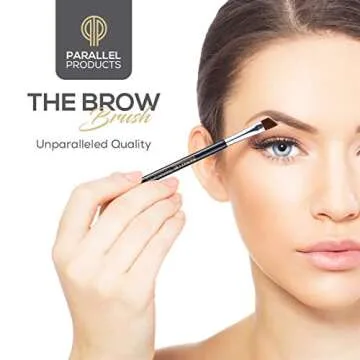 Parallel Products - The BROW Brush - (2 Pack) Premium Angled Eyebrow Brush for Powder, Henna, Cream, Tint, Makeup, Gel, Lamination and Wax
