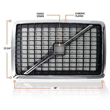 Replacement Chrome Grill for 2004-2017 Volvo VNL