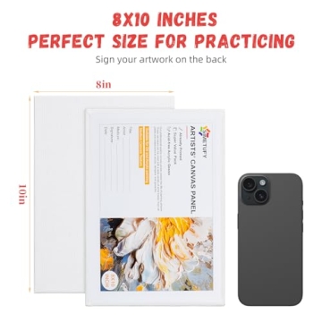 Simetufy 36 Pack 8x10 Inch Blank Canvas Boards for Painting