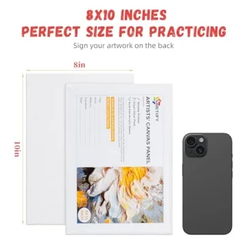 Simetufy 36 Pack 8x10 Inch Blank Canvas Boards for Painting