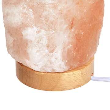 Amazon Basics Natural Himalayan Salt Lamp, Wood Base with Dimmer Switch - Crystal Pink, 5-7 pounds