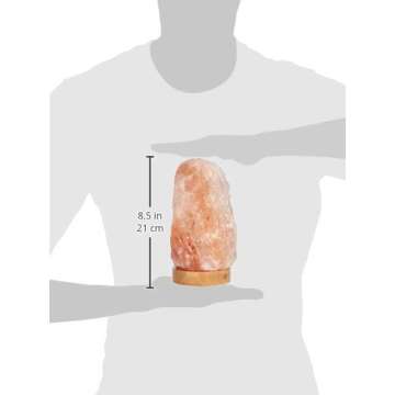 Amazon Basics Natural Himalayan Salt Lamp, Wood Base with Dimmer Switch - Crystal Pink, 5-7 pounds