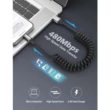 Retractable Lightning Cable for Car - Fast Charging 2 Pack