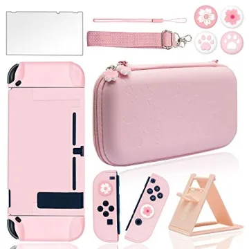 BRHE Cute Travel Carrying Case for Nintendo Switch Accessories Kit with Hard Protective Cover, Glass...