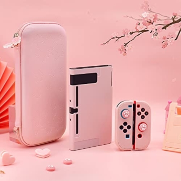 BRHE Pink Nintendo Switch Case Accessories Kit for Gamers