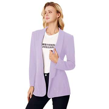 WDIRARA Elegant Long Sleeve Rhinestone Blazer for Women