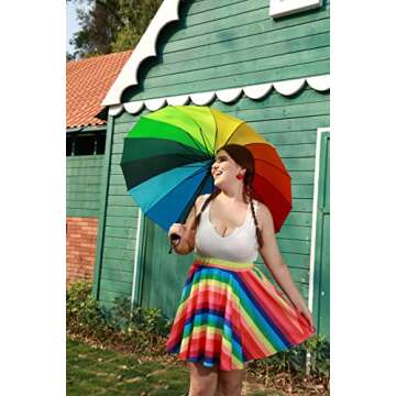 RITERA Plus Size Skirt for Women 3X Rainbow Stripe Pattern tie dye Stretchy Elastic Waist Basic Mini...