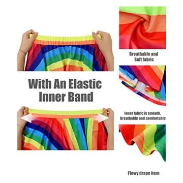 RITERA Plus Size Rainbow Stripe Mini Skater Skirt