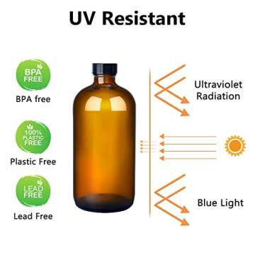 Amber Glass Spray Bottles, 3 Pack 8 Oz Amber Spray Bottles, Refillable Empty Spray Bottles with Adjustable Nozzle, for Essential Oils, Cleaning Solutions, Aromatherapy, Facial Hydration, Hair Mister