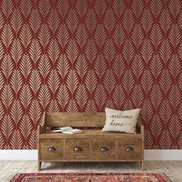 Fern Pattern Wall Stencil - Fern Wall Stencil, Stencils, Wall Stencil, Stencil for Painting - Wall Stencils for DIY Home Decor Projects