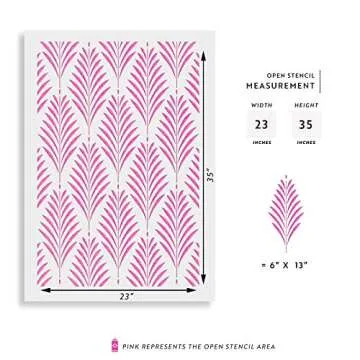 Fern Pattern Wall Stencil - Fern Wall Stencil, Stencils, Wall Stencil, Stencil for Painting - Wall Stencils for DIY Home Decor Projects