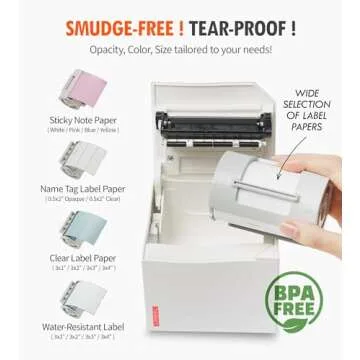 MANGOSLAB Nemonic Label Printer | Inkless Bluetooth Thermal Label Printer for Small Business | Portable Wireless Printer & Durable Shipping Label Maker | Printer Label Machine (Gen 1 MIP-001LW)