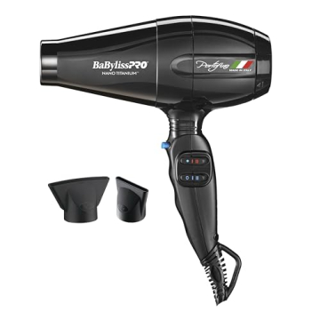 BaBylissPRO Hair Dryer, Nano Titanium Portofino 2000-Watt Blow Dryer, Hair Styling & Appliances, Black, BPOR1