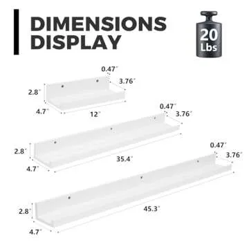 Elegant Muzilife 45.3" Floating Wall Ledges - Set of 2