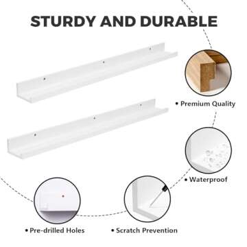 Elegant Muzilife 45.3" Floating Wall Ledges - Set of 2