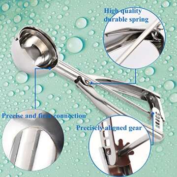 GUYWANG Cookie Scoop Set, Ice Cream Scoop Set, Selected 18/8 Stainless Steel