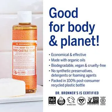 Dr. Bronner's Pure-Castile Liquid Soap - Organic, Vegan, Eco-Friendly