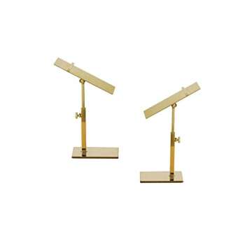 Greneric 2 Pack Stainless Steel Shoe Rack Sandals Display Stand High Heel Shoe Riser Men Leather Shoe Shelf Adjustable Height Pallet Stand Shoe Display Prop Rack for Shop,Clothing Store (Titanium)