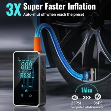 Tire Inflator Portable Air Compressor for Cars and Bikes
