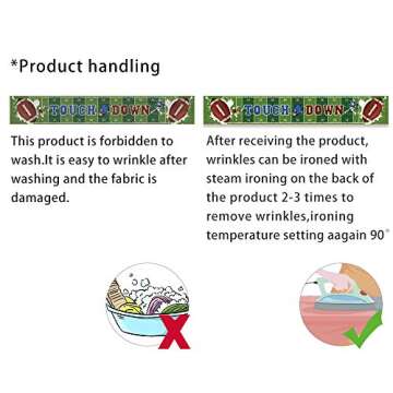 Large Football Themed Birthday Party Banner, Sunday Game Day Sports Fan Supplies, Football Photo Backdrop Hanging Decorations （9.8 x 1.5 ft)