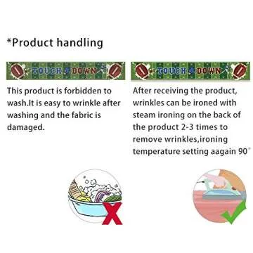 Large Football Themed Birthday Party Banner, Sunday Game Day Sports Fan Supplies, Football Photo Backdrop Hanging Decorations （9.8 x 1.5 ft)