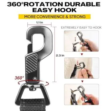 Fida 6 FT Heavy Duty Dog Leash with 2 Comfortable Padded Handles, Traffic Handle & Advanced Easy Snap Hook, Reflective Walking Lead for Large, Medium & Small Breed Dogs, Black