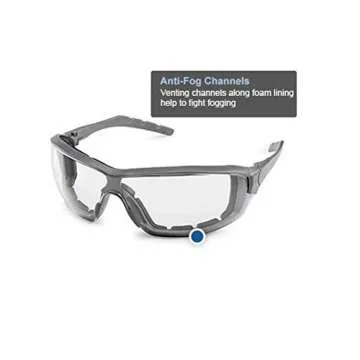 Gateway Safety 22GY80 Silverton Temple Version Safety Glass, Gray Frame - Clear Lens