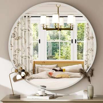 Easly 24 Inch Round Bathroom Mirror for Elegant Spaces