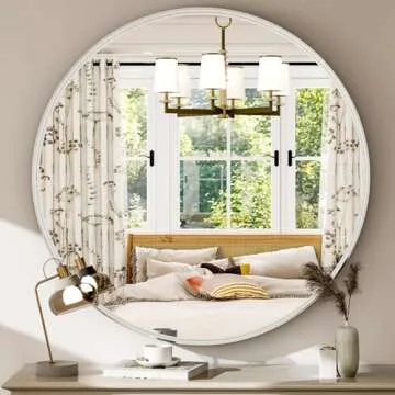 Easly 24 Inch Round Bathroom Mirror for Elegant Spaces