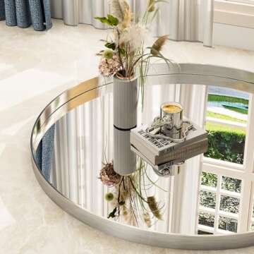 Easly 24 Inch Round Bathroom Mirror for Elegant Spaces