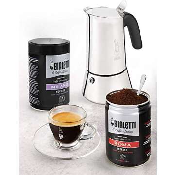 Bialetti Venus Induction 4 Cup Espresso Coffee Maker, Stainless Steel, Pack of 1