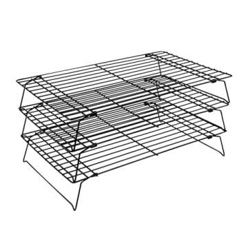 Restaurantware Met Lux 3-Tier Wire Baking Rack Set – Stackable, Oven-Ready, Easy Cleanup