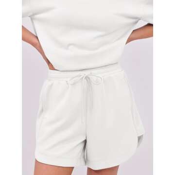 ANRABESS Women's Two Piece Outfits Lounge Set in White