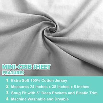 American Baby Company Fitted Mini Crib Sheet - Soft Cotton