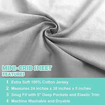 American Baby Company Fitted Mini Crib Sheet - Soft Cotton