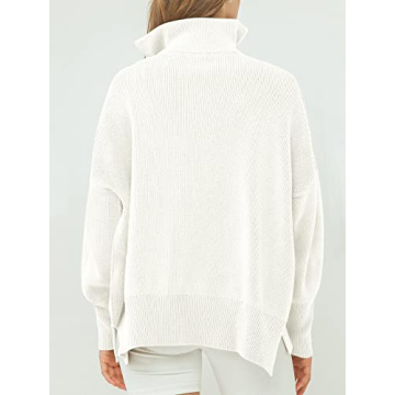 ANRABESS Women's Oversized Quarter Zip Sweater Fall 2024