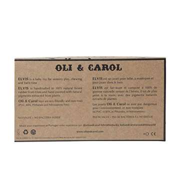 Oli & Carol Duck Toy - Elvis The Duck | Natural Hevea Rubber | Rubber Ducky Baby Bath Toys | Baby Teether | Hevea Bath Toys for Babies 0-12 Months (Mint)