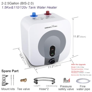 Instant Hot Water Under Sink Heater Compact 2.5 Gallon