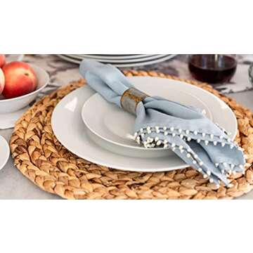 10 Strawberry Street 10.5" Catering Round Dinner Plate, Set of 12 , White