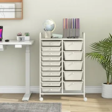 Giantex 15 Drawers Rolling Cart for Home and Classroom