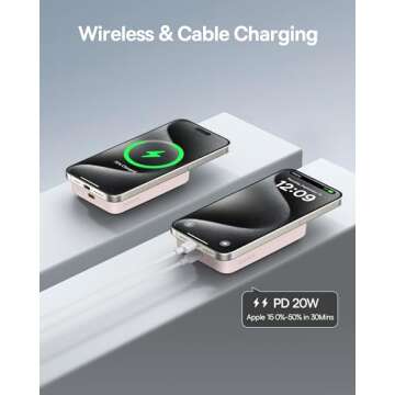 Baseus for MagSafe Portable Charger,10000mAh Wireless Magnetic Power Bank with Type-C Cable 20W PD C...